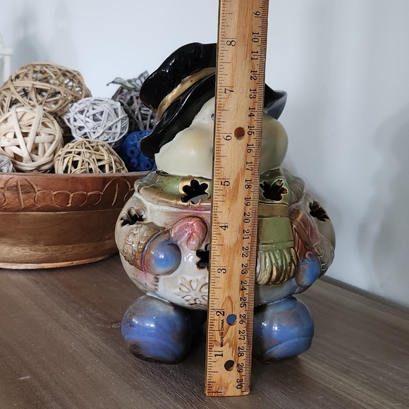⛄ Kirkland’s Bohemian Ceramic Snowman Votive Candle Holder, Christmas Decor - Picture 11 of 12